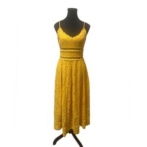 NSR Mustard Lace Midi Dress EUC L